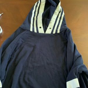 forever 21 blue and white striped hoodie